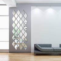 12 autocollants muraux en acrylique en forme de larme, miroirs décoratifs autocollants pour salon, salle de bain, décoration intérieure