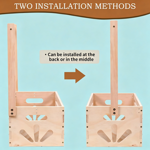 <strong>Wooden</strong> Baby Shower Crate Closet , Baby Storage Nursery Crate <strong>Hamper</strong> with Handle, <strong>Gift</strong> <strong>Basket</strong> for Baby Nursery Excluding Hangers - Product Image 6