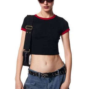 Camisetas básicas para mujer, tops de verano 2025, cortos y ajustados de manga corta, corte slim, perfectos para el gimnasio y el entrenamiento. - Product Image 3