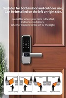 Serrure intelligente à poignée en alliage d'aluminium à faible coût, reconnaissance d'empreintes digitales, WIFI Tuya, reconnaissance faciale, serrure de porte de garage ou de bureau avec caméra