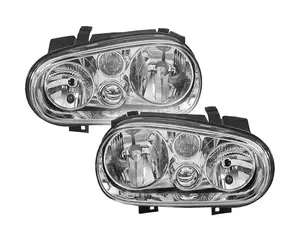 Iluminación delantera de coche, lámpara de cabeza ahumada para Volkswagen VW Golf MK4 IV J1941018K/1J1941017K