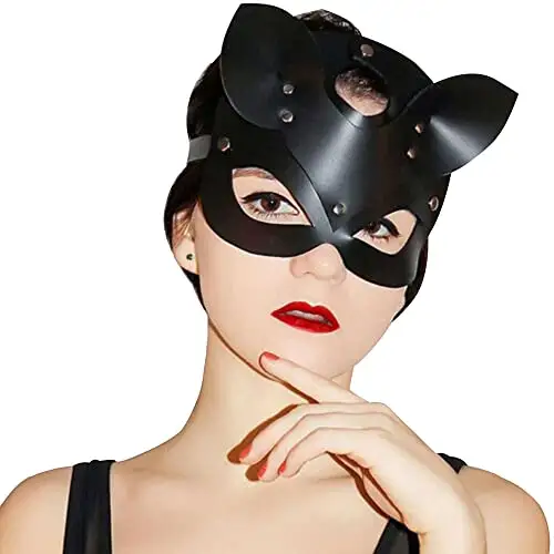 Women Leather Masks Masquerade Party Mask For Cosplay Halloween Costume Accessory