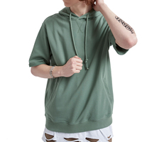 Fournisseur de vêtements – Nouveaux sweats à capuche décontractés pour hommes en coton et polyester, à manches courtes, unis et vierges, pour impression personnalisée