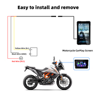 Écran de navigation rotatif 5 pouces pour moto avec CarPlay sans fil, Android Auto, mise en miroir d'écran, GPS portable pour moto