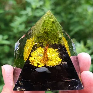 Pirâmide cristal ametista tigre olho de energia pirâmide orgonita