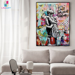 UNIART <span class=keywords><strong>Banksy</strong></span> Love Forever Toile Art Affiche Et Mur Art Photo Imprimer Moderne Chambre Décor Affiches <span class=keywords><strong>Banksy</strong></span> Graffiti Art - Product Image 5