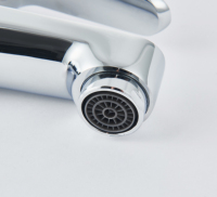 Robinet Mitigeur Monocommande pour Lavabo en Céramique, Design Moderne, Eau Chaude/Froide, Finition Chromée, Garantie 5 Ans, Robinet de Salle de Bain à Trou Unique