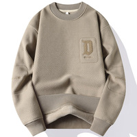 Pull d'Hiver Chaud à Base Homme en Velours Tendance Brodé Doublé Polaire avec Col Épaissi, Fourniture ODM