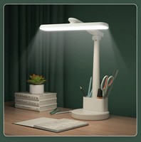 Lampe de chevet moderne à commande tactile, pliable, lampe de bureau de nuit, 3 modes de couleur avec porte-stylo pour dortoir, bureau, chambre à coucher