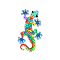 Personalizado Animal Color fuegos artificiales Gecko resina nevera imán artesanía medalla de oro refrigerador grande magnético
