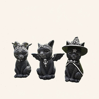 Figurine de chat magique de style européen, artisanat en résine, forme irrégulière tendance, décoration d'Halloween pour la maison, Chine