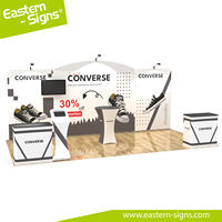 Stand d'exposition en promotion 3x6m (10x20 pieds) en aluminium durable avec tissu tendu pour salons professionnels et événements