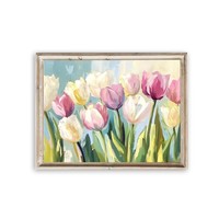Peinture à l'huile moderne peinte à la main, nature morte, tulipes, fleurs, impression numérique sur toile, décoration murale, cadre personnalisé, haute qualité