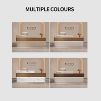 Comptoir d'accueil d'angle en L personnalisable, style chinois moderne, pour hôtels, salons de beauté, magasins de vêtements