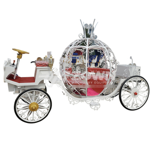 Chariot de Mariage de Luxe Royal Princesse Cendrillon Électrique en Forme de Citrouille à 4 Roues, 4-6 Places, Garantie de 2 Ans, pour Visites Touristiques - Product Image 1