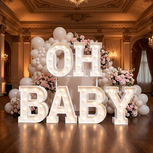 Lettres géantes lumineuses en gros, chiffres et lettres alphabétiques, Oh Baby, Marry Me, pour la décoration de mariages, événements et fêtes, enseigne LED lumineuse - Product Image 3