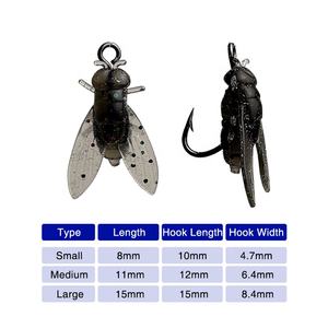 Chaîne de leurre de <span class=keywords><strong>pêche</strong></span> à la mouche réaliste appât souple crochet simple avec Double couche Figure ligne de <span class=keywords><strong>pêche</strong></span> à huit nœuds - Product Image 2