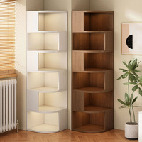 Meuble d'angle sur pied, étagère triangulaire rétractable en pierre, design minimaliste moderne, pour salon et chambre