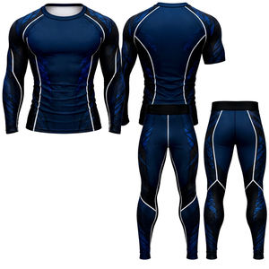 Ensemble Rash Guard BJJ Premium Personnalisé 2027 MMA No Gi Jiu Jitsu Grappling Compression Shirt Spats Leggings Logo Personnalisé Vente en Gros - Product Image 1