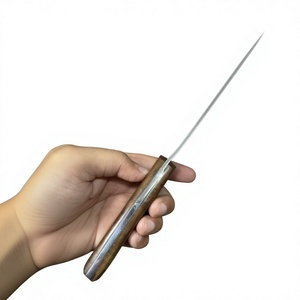 Cuchillo de Hoja Fija de Acero Damasco y Cobre con Mango de Madera, Personalizable, para Caza, Camping y Supervivencia - Product Image 2