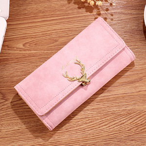 New Long <strong>Wallet</strong> Women's Zipper <strong>Deer</strong> Head Handbag <strong>With</strong> Multi Card Lychee Pattern Zero <strong>Wallet</strong>