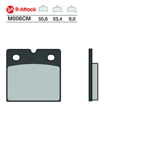 Plaquettes de frein pour moto R-Attack M006CM 55,6x53,4x9,0 mm en céramique carbone avant arrière - Product Image 1