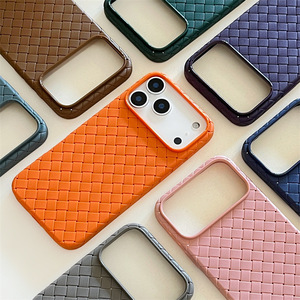 Funda Magnética con Patrón Tejido para Teléfono Móvil, de TPU Suave, Color Naranja, para <span class=keywords><strong>iPhone</strong></span> 17, Fundas para <span class=keywords><strong>iPhone</strong></span> 17 Pro - Product Image 5