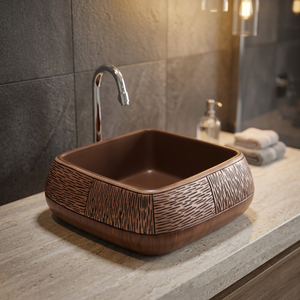 Vistaar Lavabo Rond en Céramique Brillante de Haute Qualité à Poser sur Plan Écologique Résistant à l'Eau Facile à Nettoyer pour Comptoir de Salle de Bain - Product Image 1