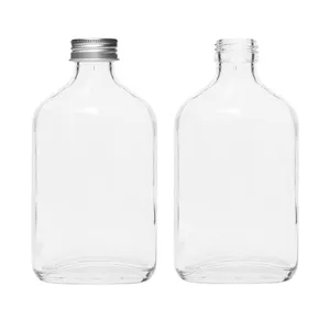 Hot Sale Empty Flask Glass Bottle Supplier 200 ml Glass Wine Bottle with Metal Plastic Lids