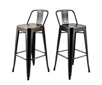 Tabouret de bar Tolix robuste, chaise de bar de cuisine avec dossier bas, chaise haute pour restaurant, café, table de bar
