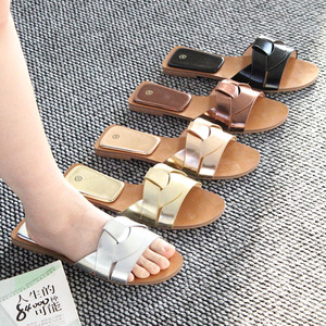 Mules de Mujer con Punta Abierta, Ligeros, Duraderos, Casuales, para Uso Diario, Verano, Estilo Retro - Product Image 1