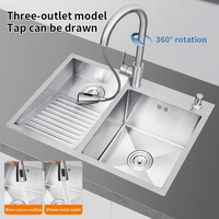 Handgemachte große Single Bowl Küchen spüle Edelstahl gebürstet Finish Counter Wäsche pool Waschbrett Under mount Single Sink