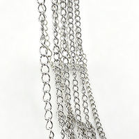 Chaîne cubaine fine non soudée en bobine, chaîne gourmette torsadée sans côtés plats pour collier, bracelet, accessoires de bricolage
