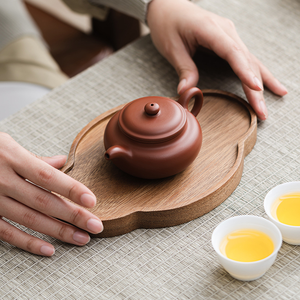 Bandeja de Té China Minimalista Apilable de Madera Maciza Resistente para Exteriores y Mesa Pequeña con Soporte para <span class=keywords><strong>Tetera</strong></span>, Tapete para Aperitivos y <span class=keywords><strong>Plato</strong></span> para Fiestas - Product Image 6