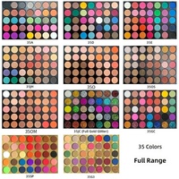 Palette de fards à paupières 35 couleurs, tons terreux, finitions scintillantes, mates et pailletées, application facile, sans logo, stock d'usine chinoise