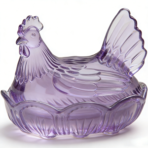 <span class=keywords><strong>Zuccheriera</strong></span> in Vetro a Forma di Gallina FLVC con Coperchio, Contenitore Decorativo <span class=keywords><strong>Vintage</strong></span> per Cucina e Tavola - Product Image 4