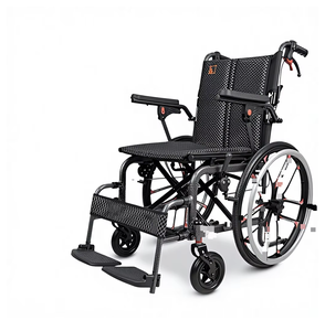 Silla de Ruedas Manual KS de Aleación de Aluminio Plegable y Portátil con Inodoro Integrado, Grado Hospitalario, para Personas Mayores, Empujada a Mano - Product Image 2
