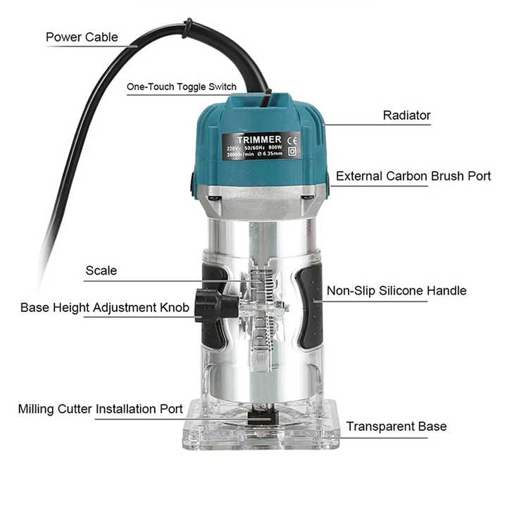 550W Small Multifunctional Cutter Milling Power Tools Wood-working Edge ...