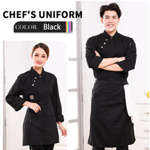 Veste de chef de cuisine à manches longues pour restaurant, hôtel, uniforme de chef exécutif, uniforme de chef cuisinier - Product Image 6