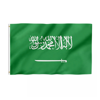 Bendera Arab Saudi 3x5 FT 90x150cm Cetak Digital Poliester 100D Tahan Cuaca Lubang Kuningan Jahitan Ganda untuk Hari Nasional