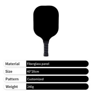ไม้พายพิคเคิลบอลไฟเบอร์กลาสสีดำแบบพกพาด้ามยาวสำหรับกีฬากลางแจ้ง - Product Image 4