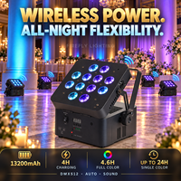 Lot de 12 projecteurs LED PAR sans fil RGBW 4-en-1 100W DMX512 3 broches pour événements et mariages