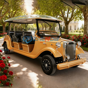 Voiture électrique de tourisme vintage couleur orange personnalisée, 8-11 passagers, toit rigide, véhicule rétro pour visites en zone touristique, station balnéaire, mariage - Product Image 5