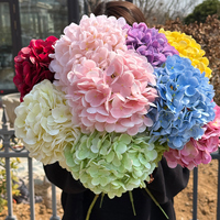 Bunga Hydrangea Artifisial Realistis Lateks Grosir Lembut Imitasi Dekorasi Rangkaian Bunga Pernikahan