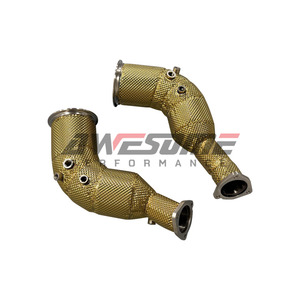 Amélioration de la performance avec un downpipe pour <span class=keywords><strong>Audi</strong></span> <span class=keywords><strong>RS6</strong></span> RS7 C8 4.0 TFSI V8, downpipe d'échappement avec bouclier thermique - Product Image 2