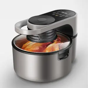 Household multi-functional intelligent large capacity electric fryer for frying chicken with visual air fryer 8liters