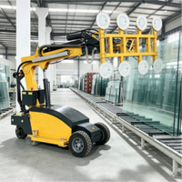 Robot de vitrage mobile pour charges lourdes, lève-verre hydraulique rotatif à ventouse pour panneaux surdimensionnés