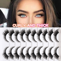 Nouvelles extensions de cils œil de chat 5/7/10 paires, faux cils en vison synthétique en gros, faux cils en bande pour maquillage, cils en bande faits à la main