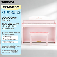 Piano droit numérique Terence E50 avec son authentique finition en palissandre foncé Caractéristiques d'action du marteau similaires au piano à queue