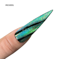 Sheenbow-Oeil de Chat Holographique, Poudre Multichrome Magnétique, Neon Holographique, Paillettes, Laser, Caméléon, Pigment pour Ongles